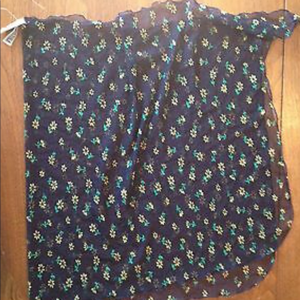 New Christina Navy Yellow Flowers Swim Coverup